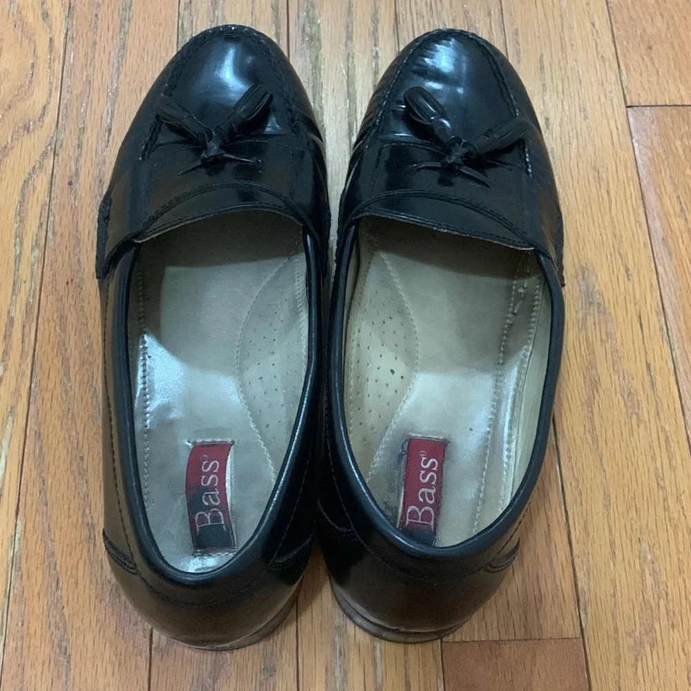 Men’s Bass Black‎ Tassle Loafers Size 9.5 EUC